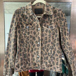 Blank NYC | Leopard Print Denim Jacket | XS